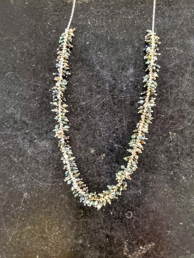 Tourmaline ball and chain necklace