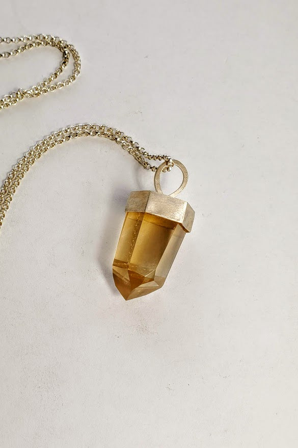 Beryl crystal pendant
