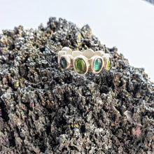 Load image into Gallery viewer, Bezel ring with tourmalines in silver
