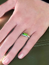 Load image into Gallery viewer, Green tourmaline ring wide
