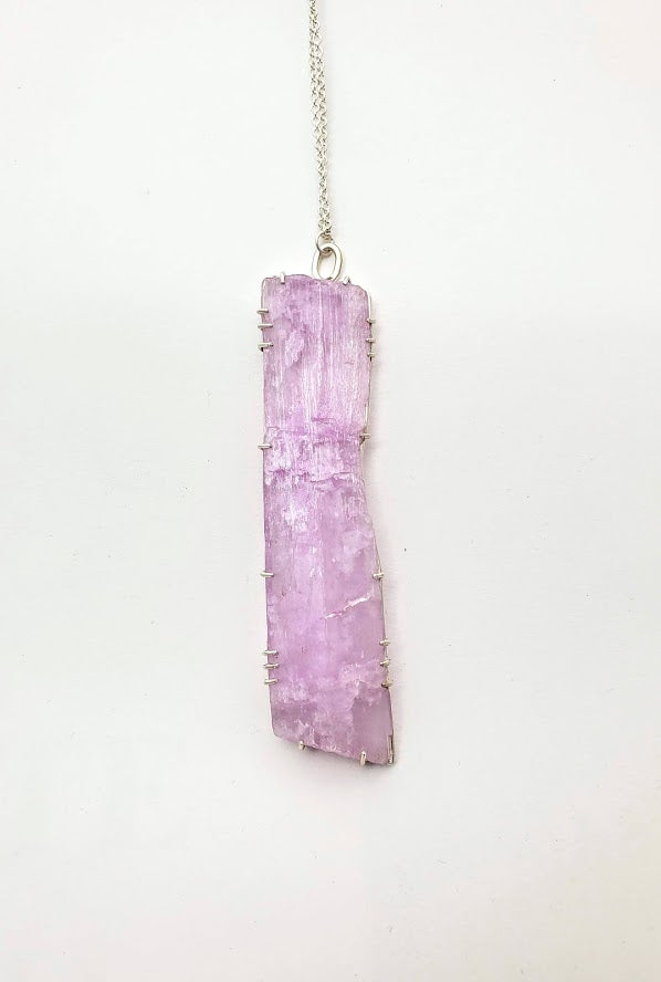 Kunzite crystal pendant