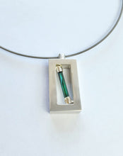 Load image into Gallery viewer, Hollow Pendant with Green Tourmaline Chrystal
