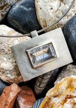Load image into Gallery viewer, Tourmalinated quartz in a box pendant
